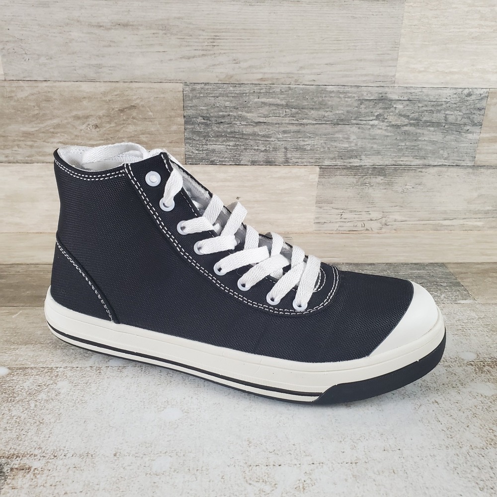 Avenger Blade A200 High CT Womens Work Boots Sz 9 D Black White Canvas Cap Toe